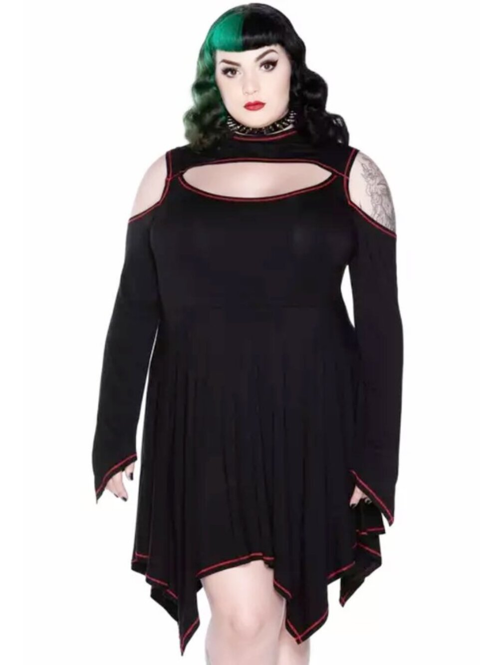Killstar 4XL fits 18 Wicked World Long Sleeve Cold Shoulder Dress